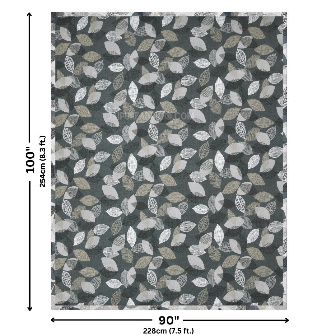 Autumn Fall Grey Cotton Reversible Double Bed Dohar